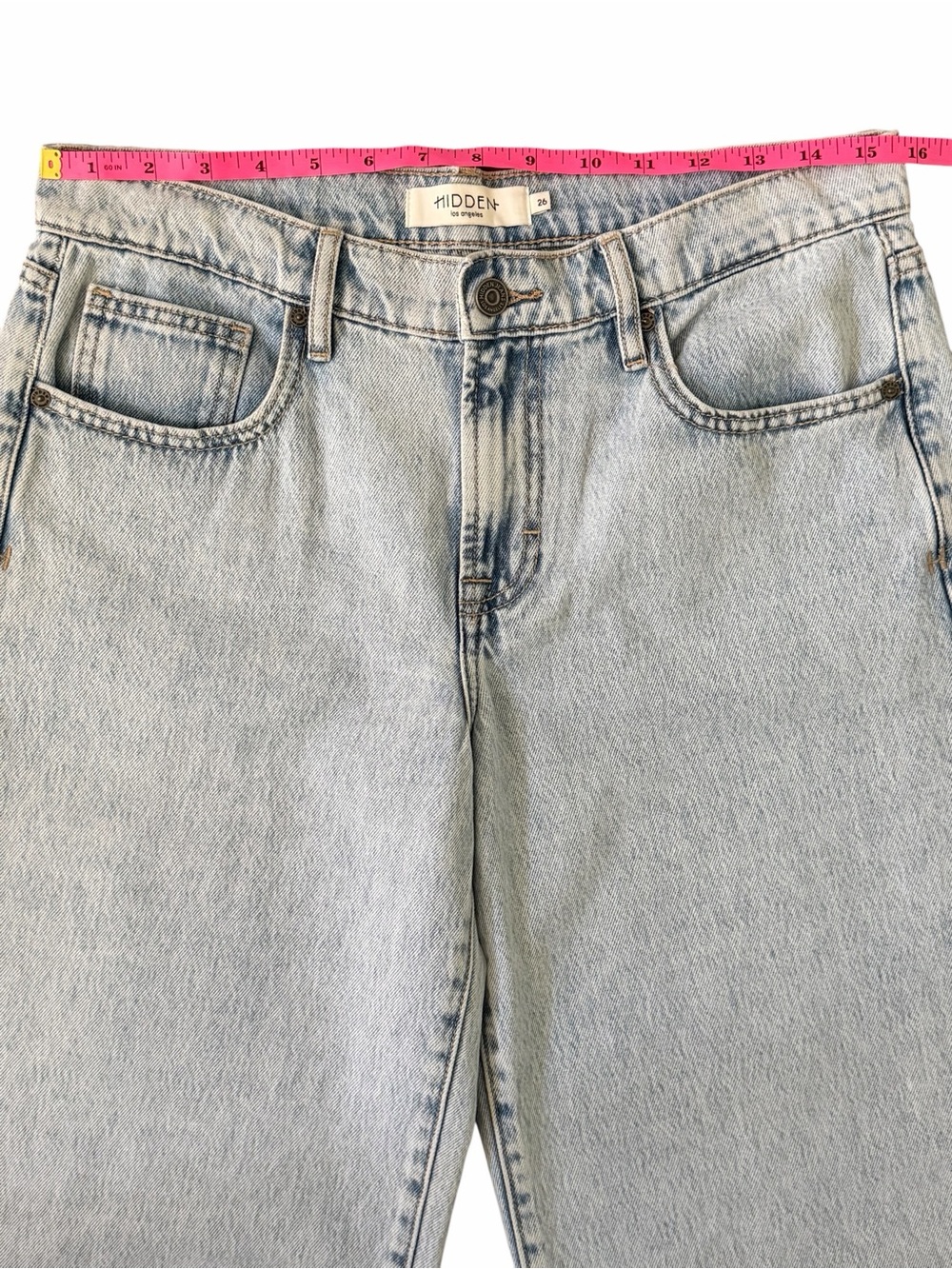 Hidden Womens Alyx Low Slung Baggy Jeans Size 26 Light Wash Wide Leg 90s Y2K - Picture 10 of 14